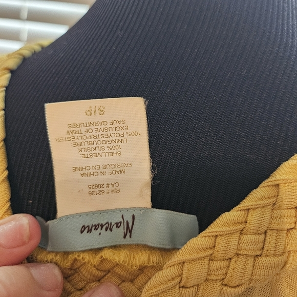 Marciano Mustard Woven Detail Dress - Picture 5 of 9